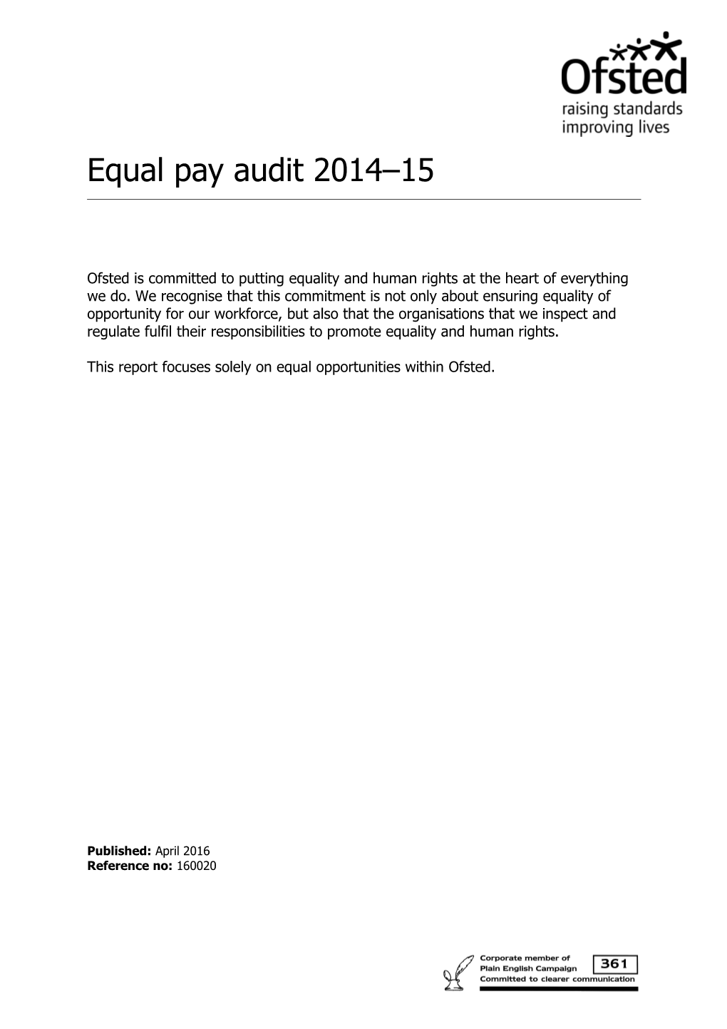 Ofsted S Aims for Equality and Diversity in Employment