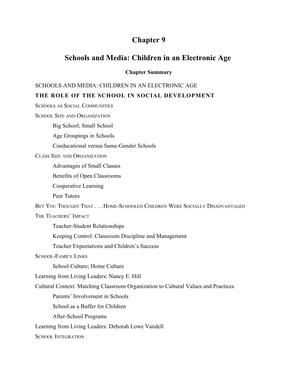 Schools and Media: Children in an Electronic Age