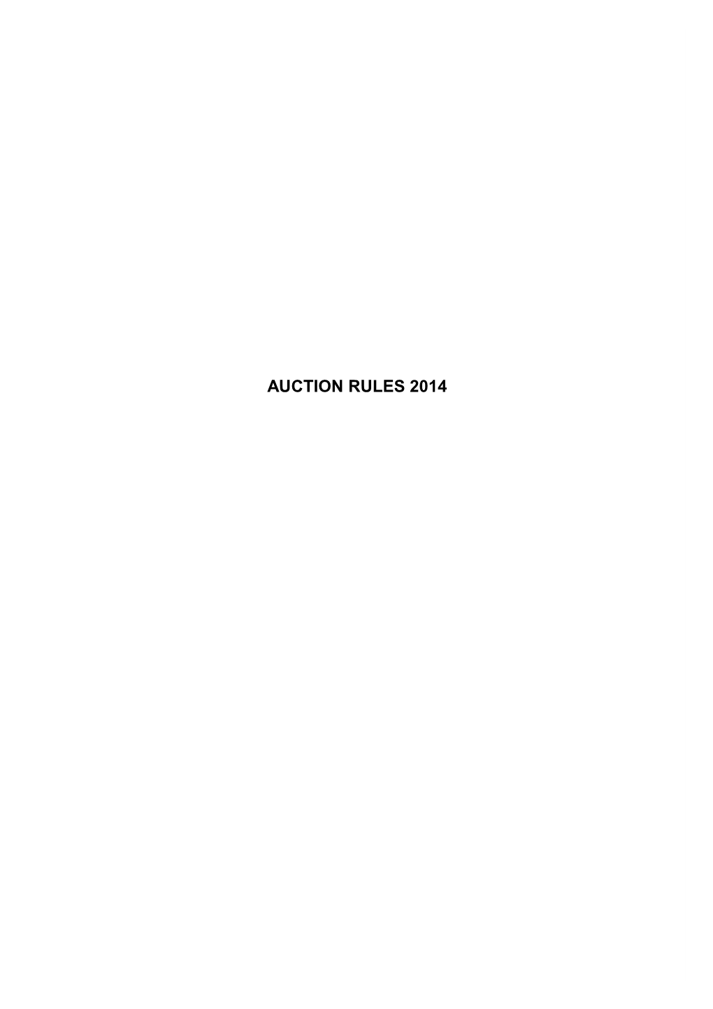 Auction Rules 2014