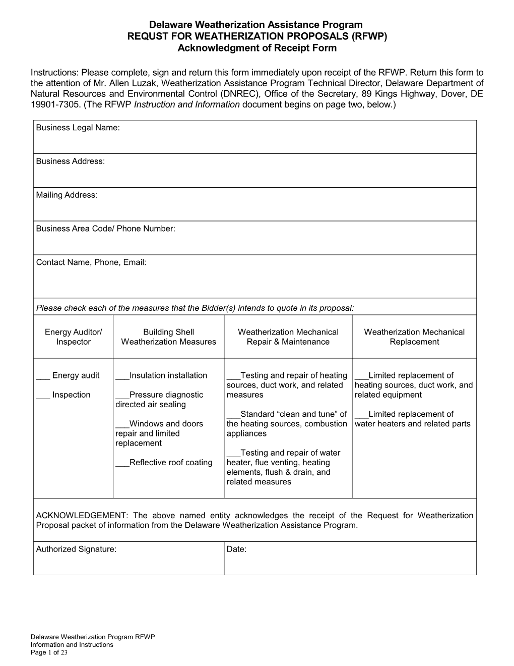 Delaware Weatherization Assistance Program