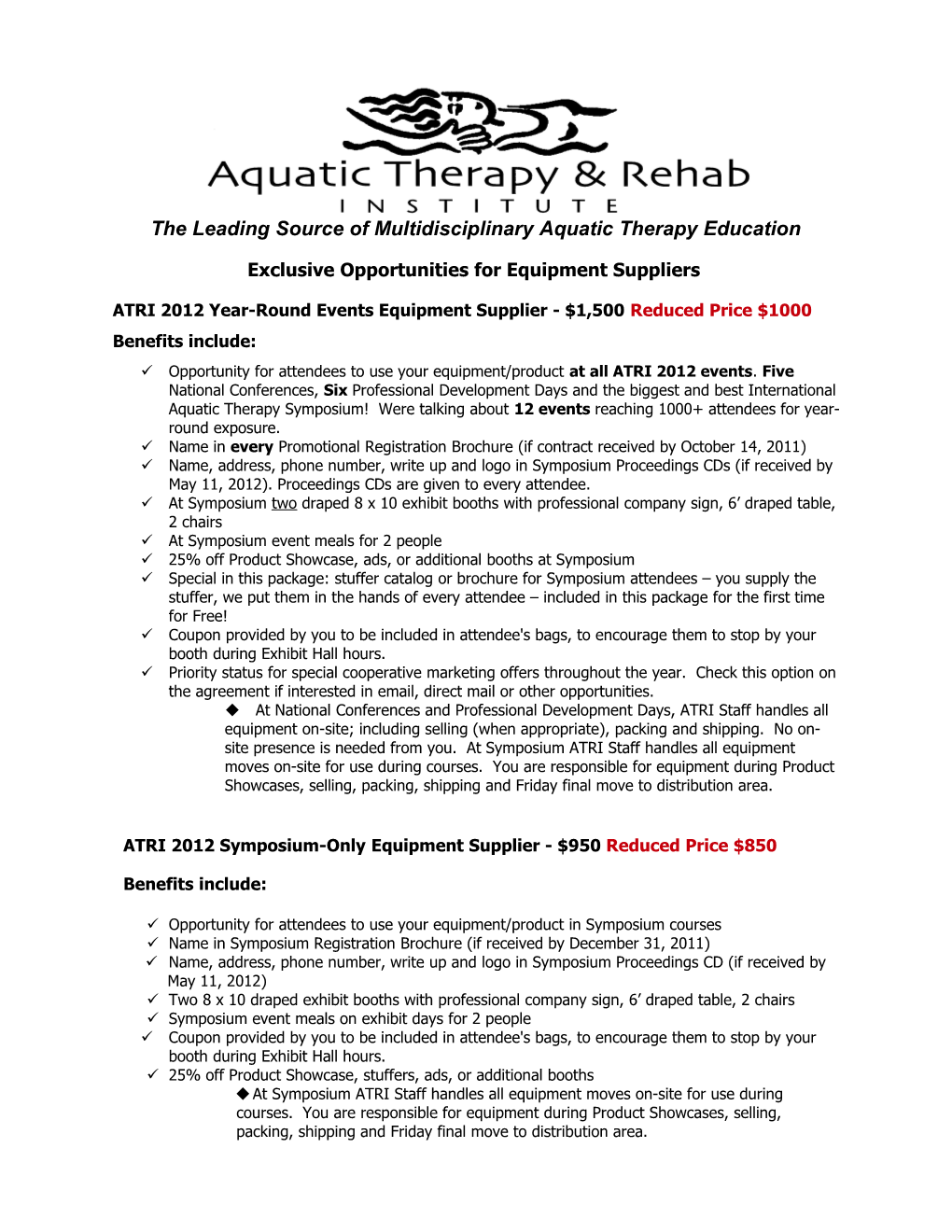 Aquatic Therapy & Rehab Institute, Inc