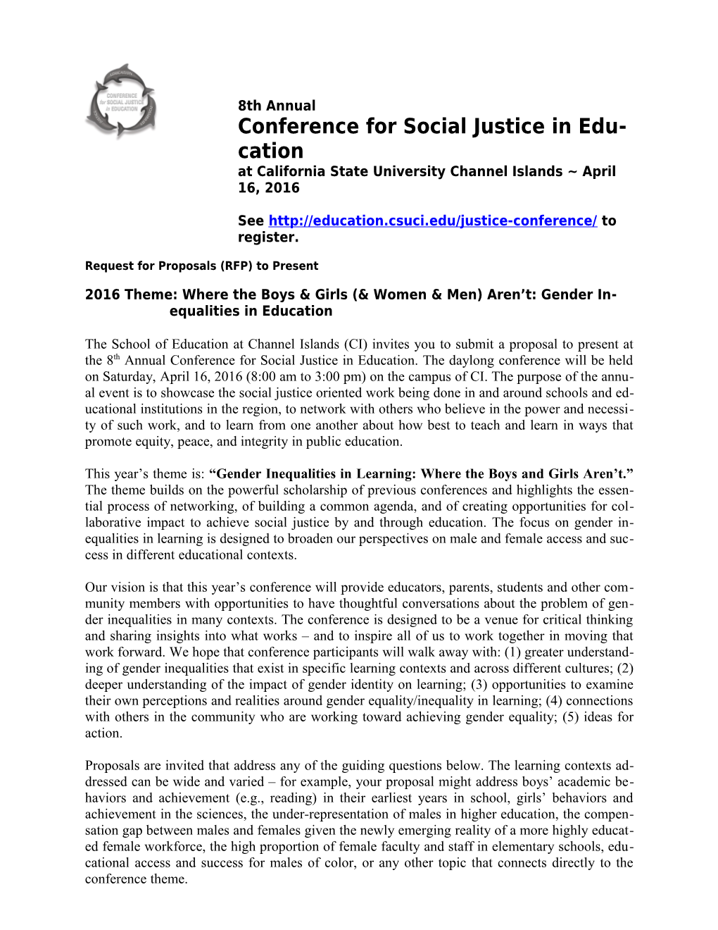 Conference for Social Justice in Education