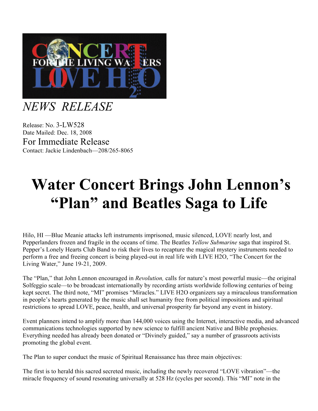Water Concert Brings John Lennon S Plan and Beatles Saga to Life