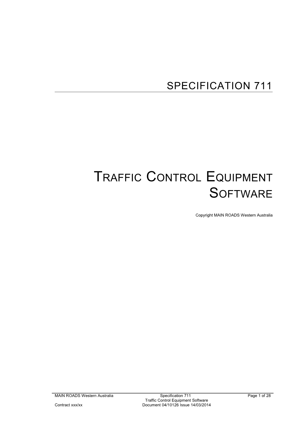 Traffic Control Equipment Software