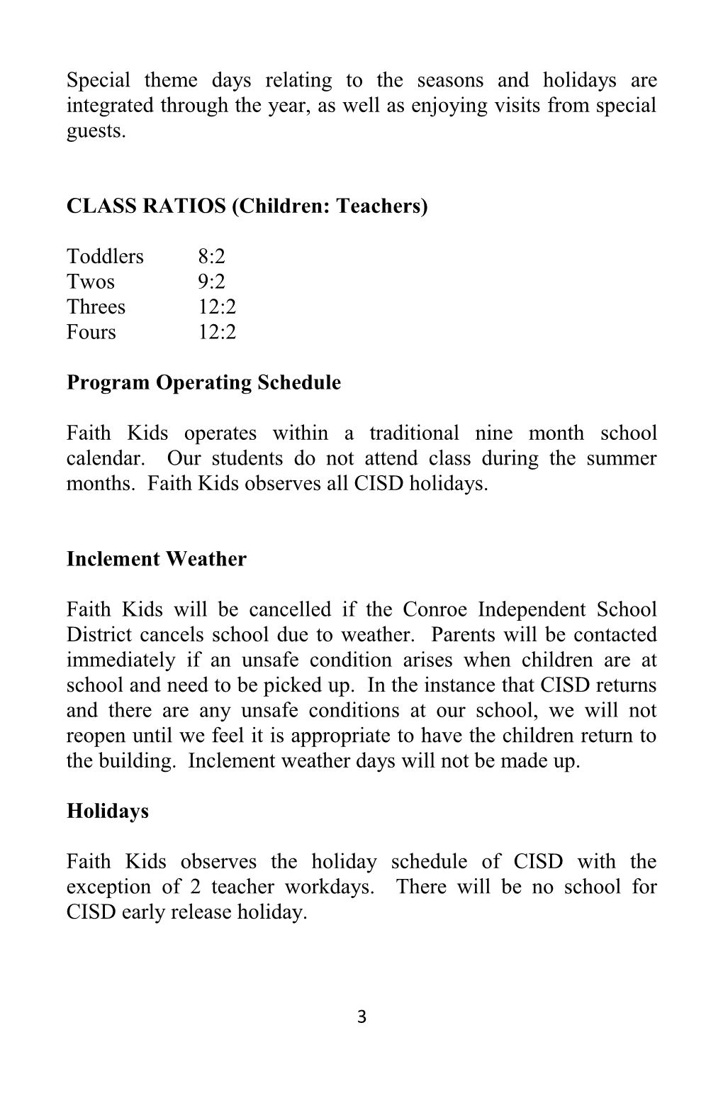 Welcome to Faith Kids Preschool. We Strive to Provide a Loving, Christian Atmosphere Where