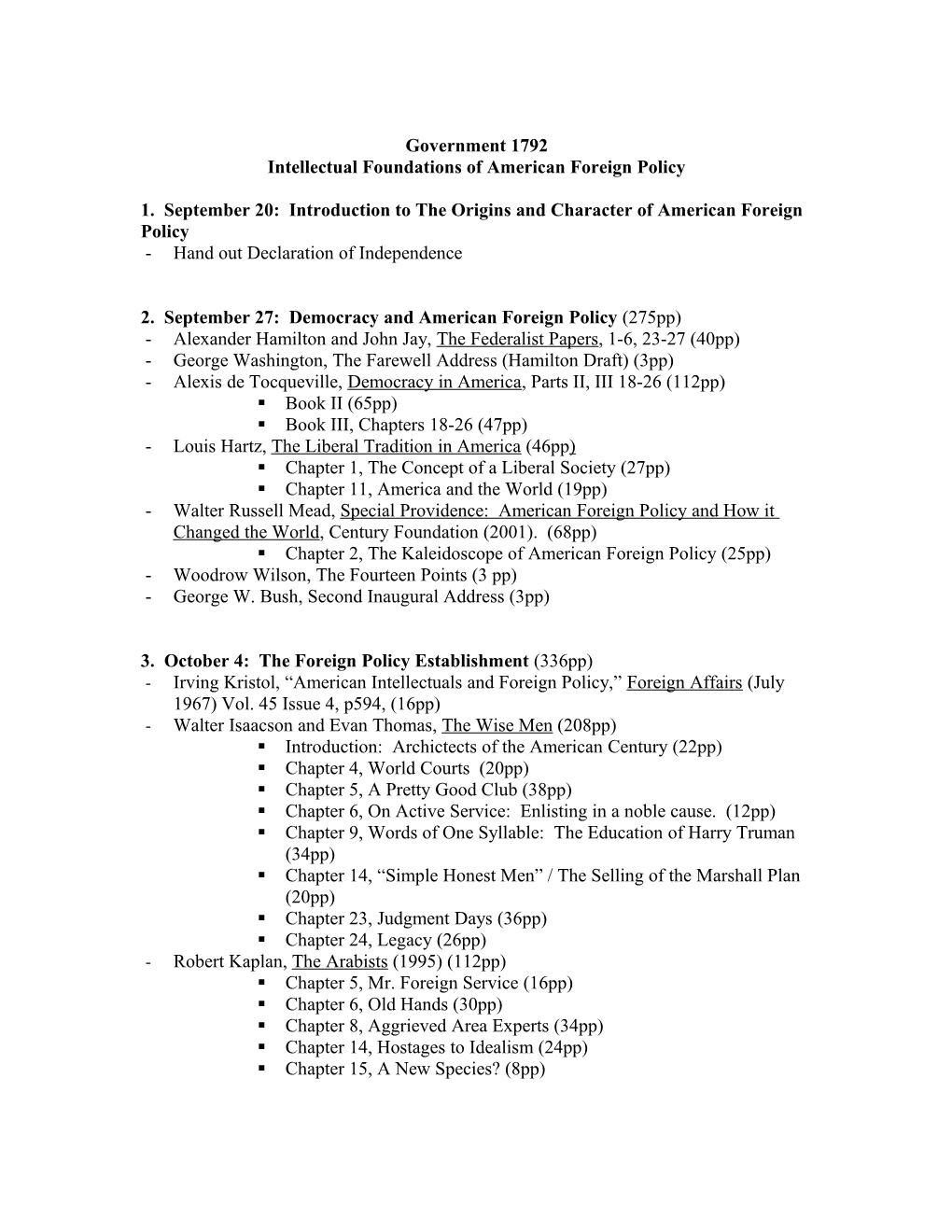 Intellectual Foundations of American Foreign Policy