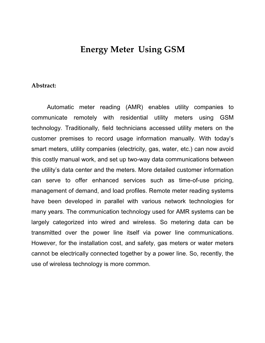 Energy Meter Using GSM