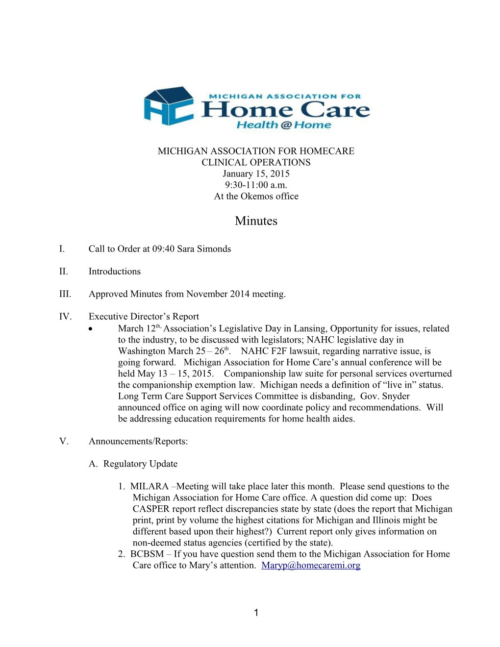 Michigan Association for Homecare