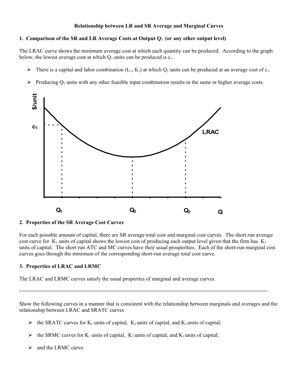 Relationship Between LR and SR Average and Marginal Curves