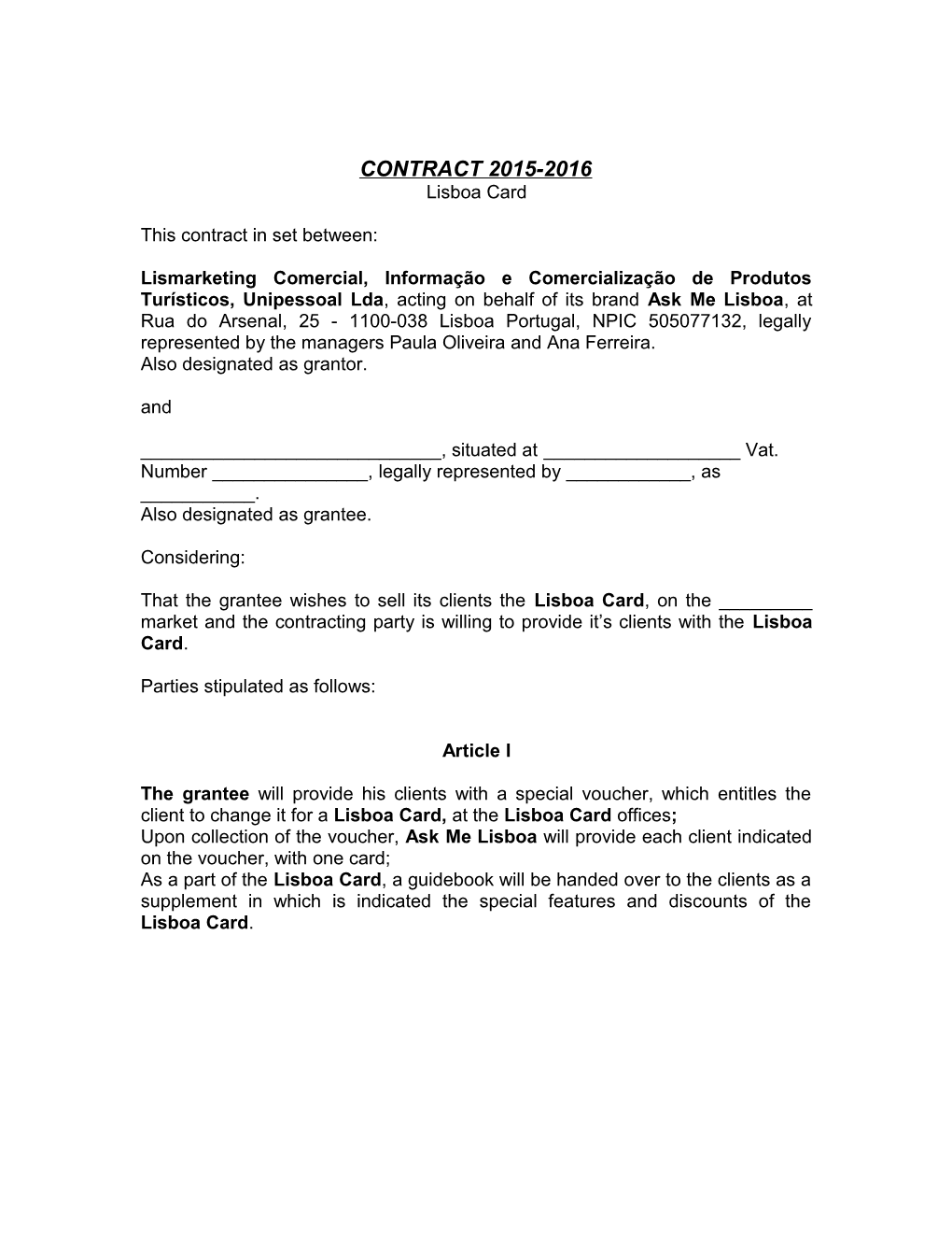 This Contract in Set Between