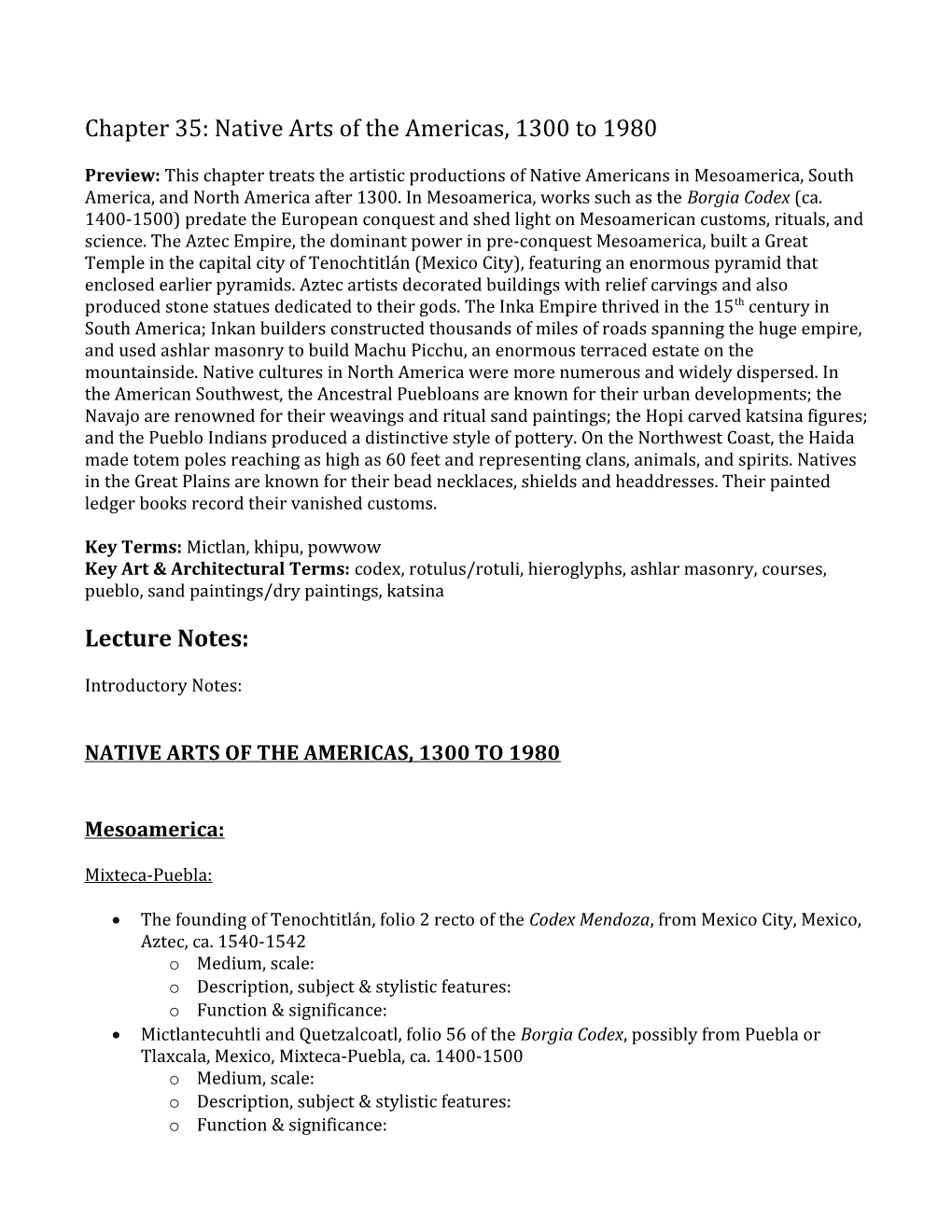 Chapter 35:Native Arts of the Americas, 1300 to 1980