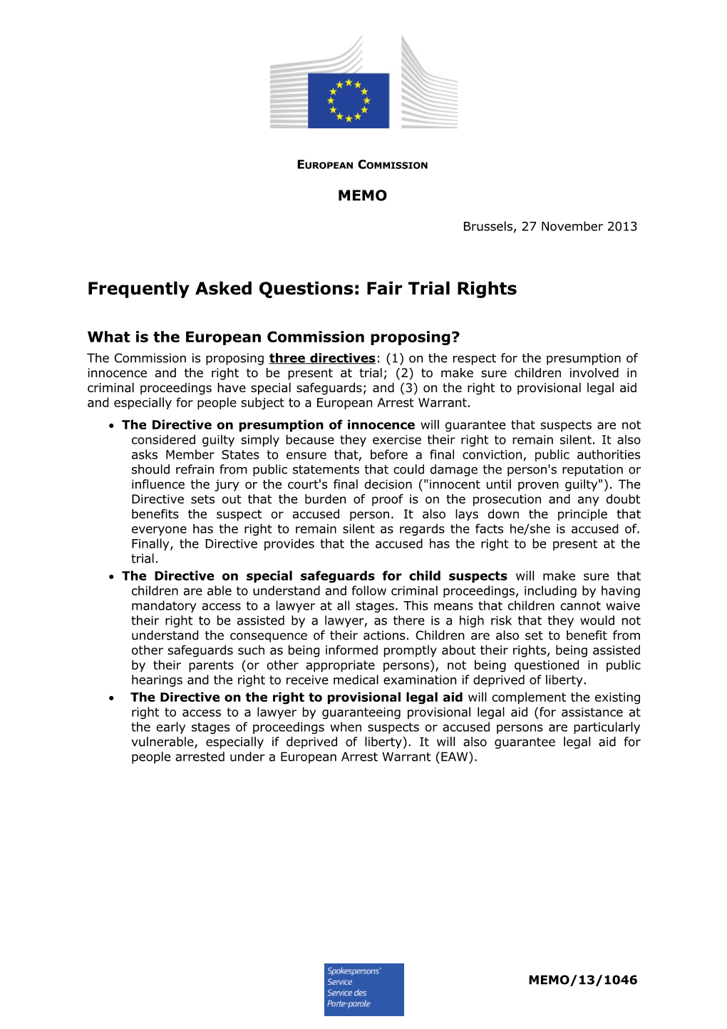 Frequently Asked Questions: Fair Trial Rights