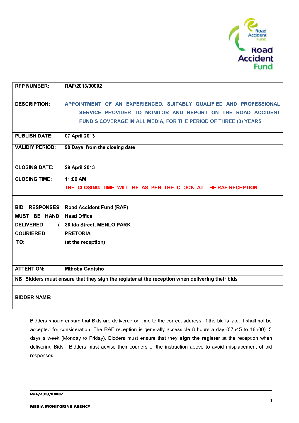 RAF 2013 00002 Media Monitoring