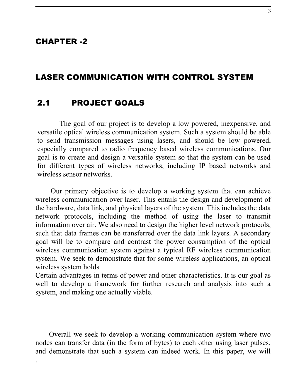 Wireless Communication - Laser Communication