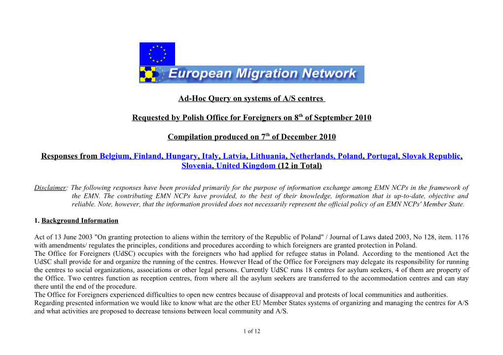 PL Ad Hoc on System of Asylum Seekers Centres 2 Sept2010