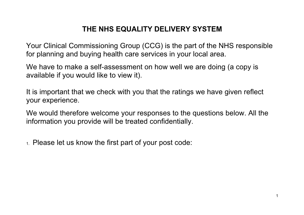 The Nhs Equality Delivery System