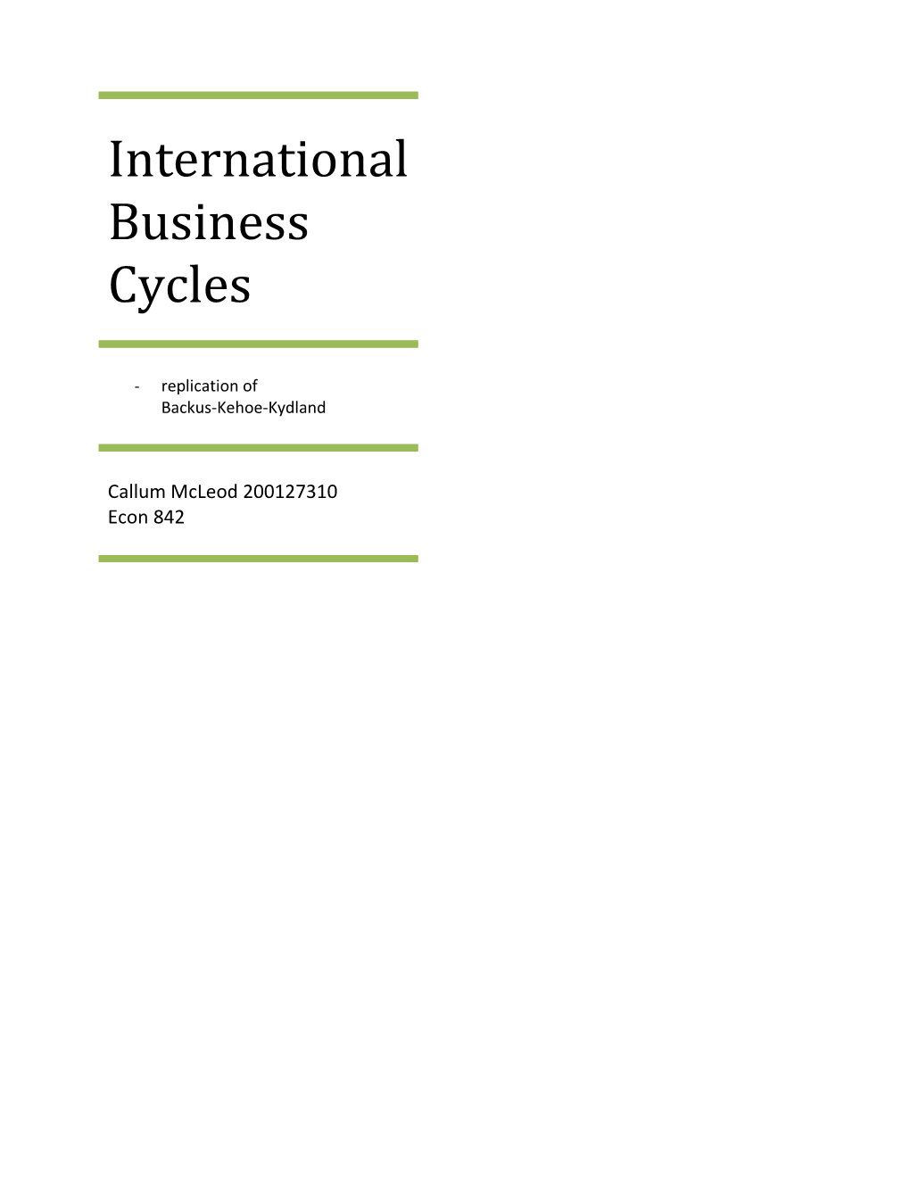 International Business Cycles