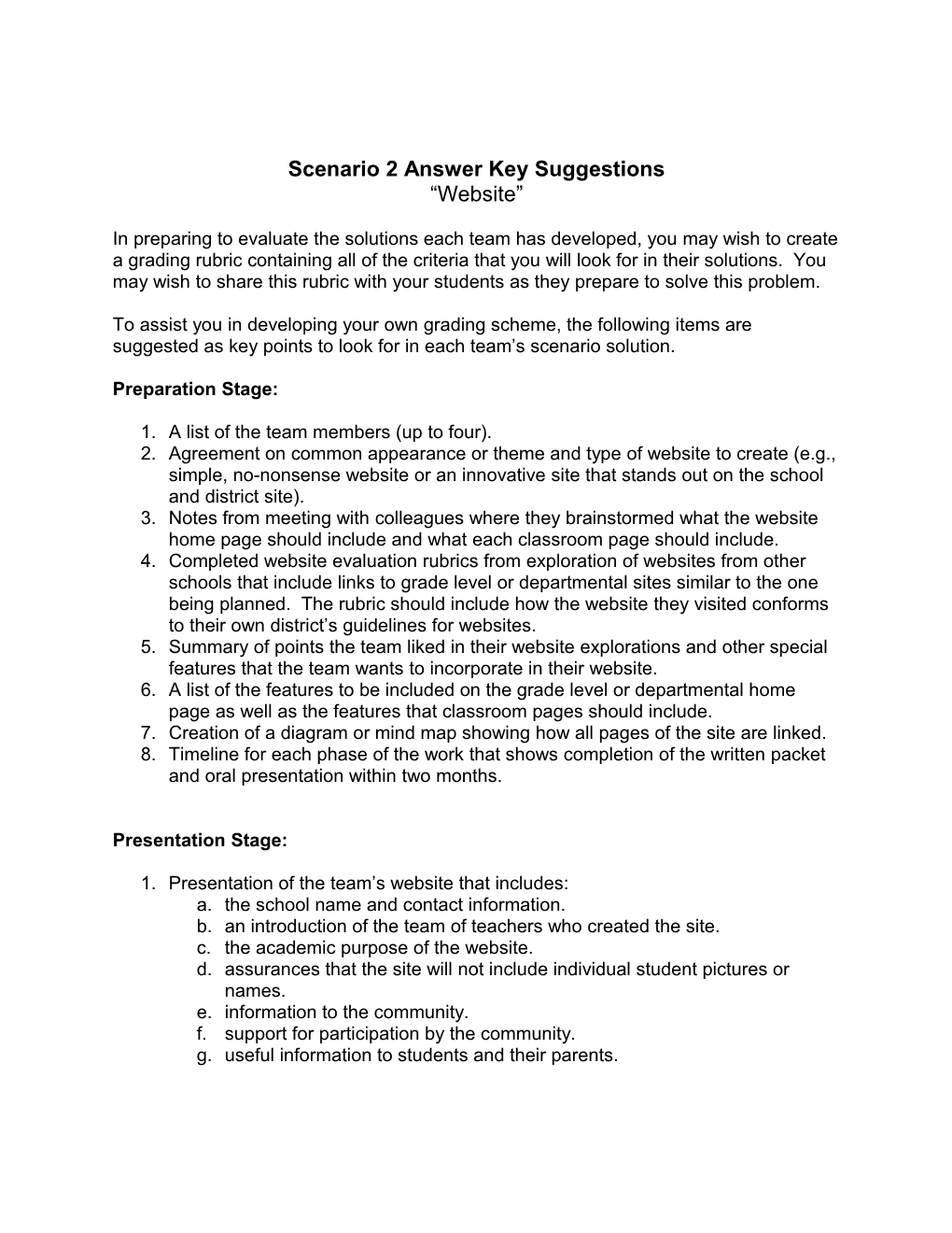 Scenario 1 Answer Key