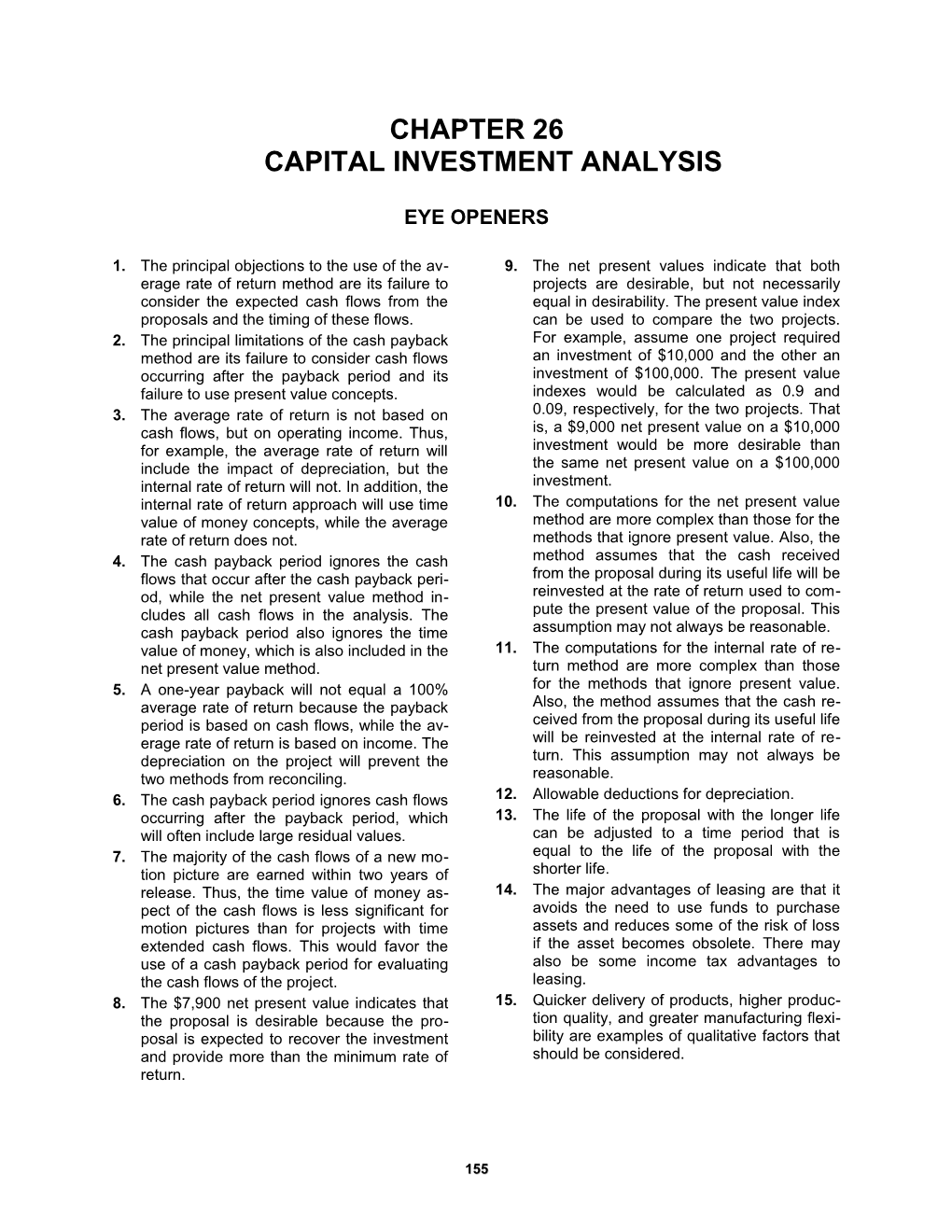 Chapter 26Capital Investment Analysis