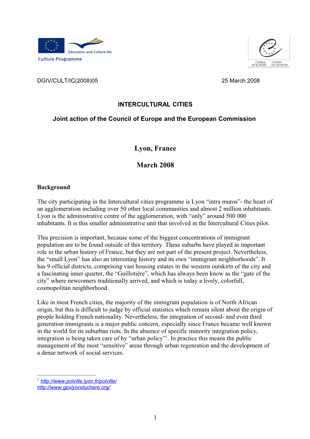 Joint Action of the Council of Europe and the European Commission