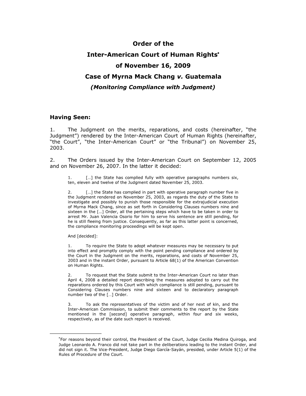 Case of Myrna Mack Chang V. Guatemala