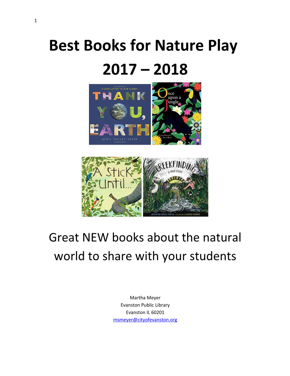 Best Books for Nature Play