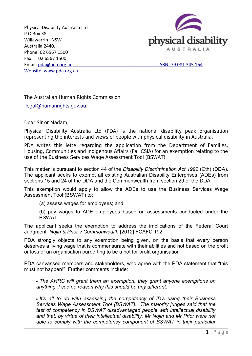 The Australian Human Rights Commission