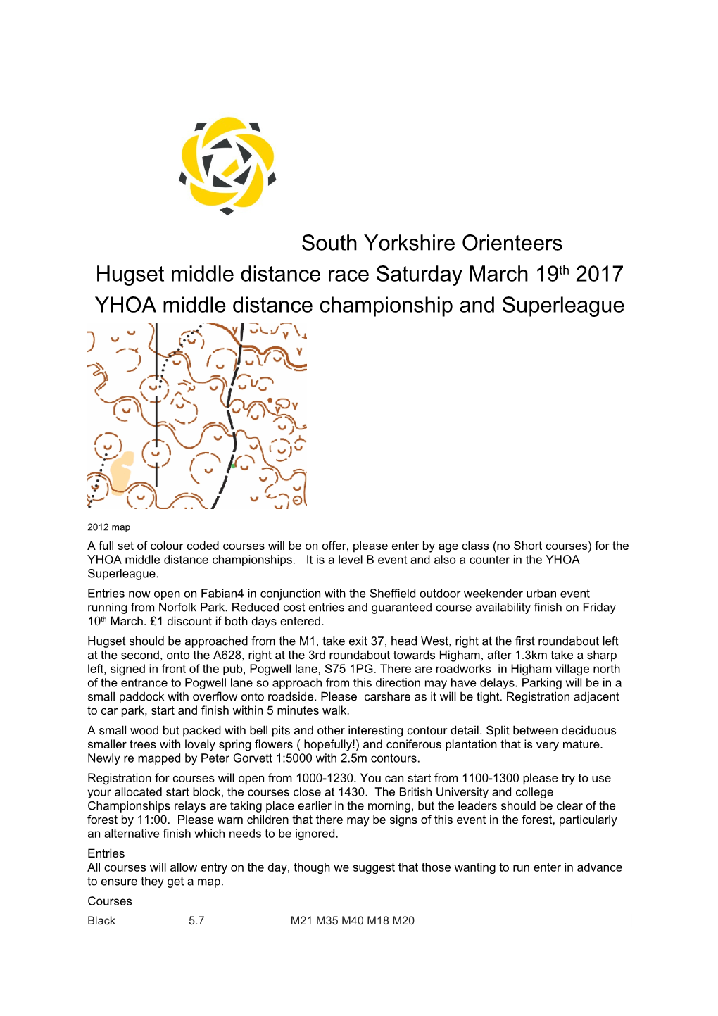 YHOA Middle Distance Championship and Superleague