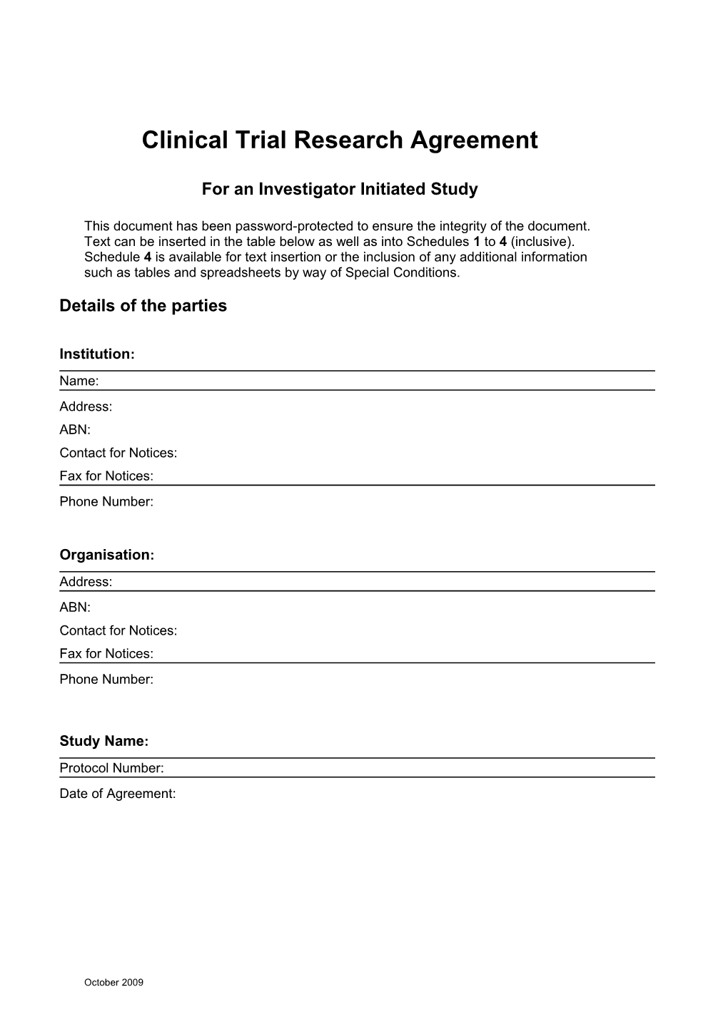 CTRA Investigator Initiated Study