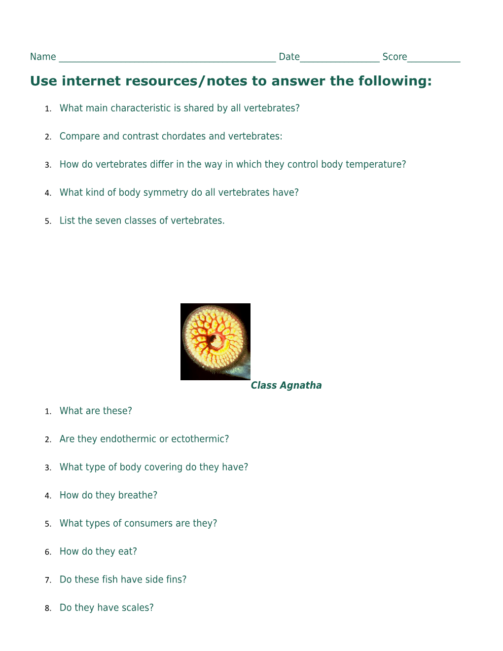 Use Internet Resources/Notes to Answer the Following
