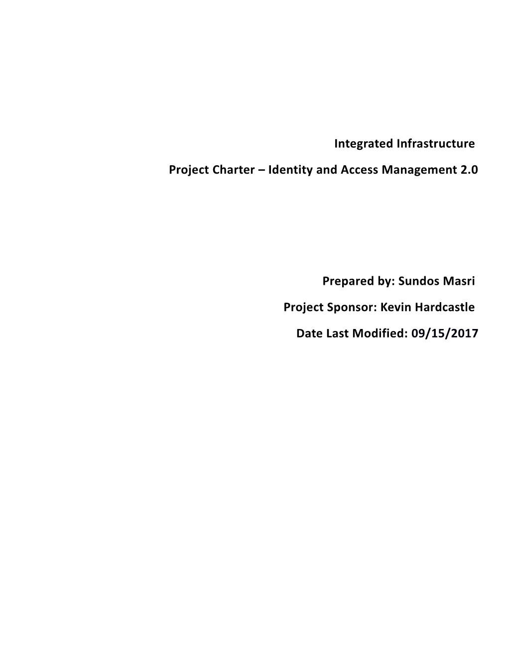 AD/IAM Project Charter