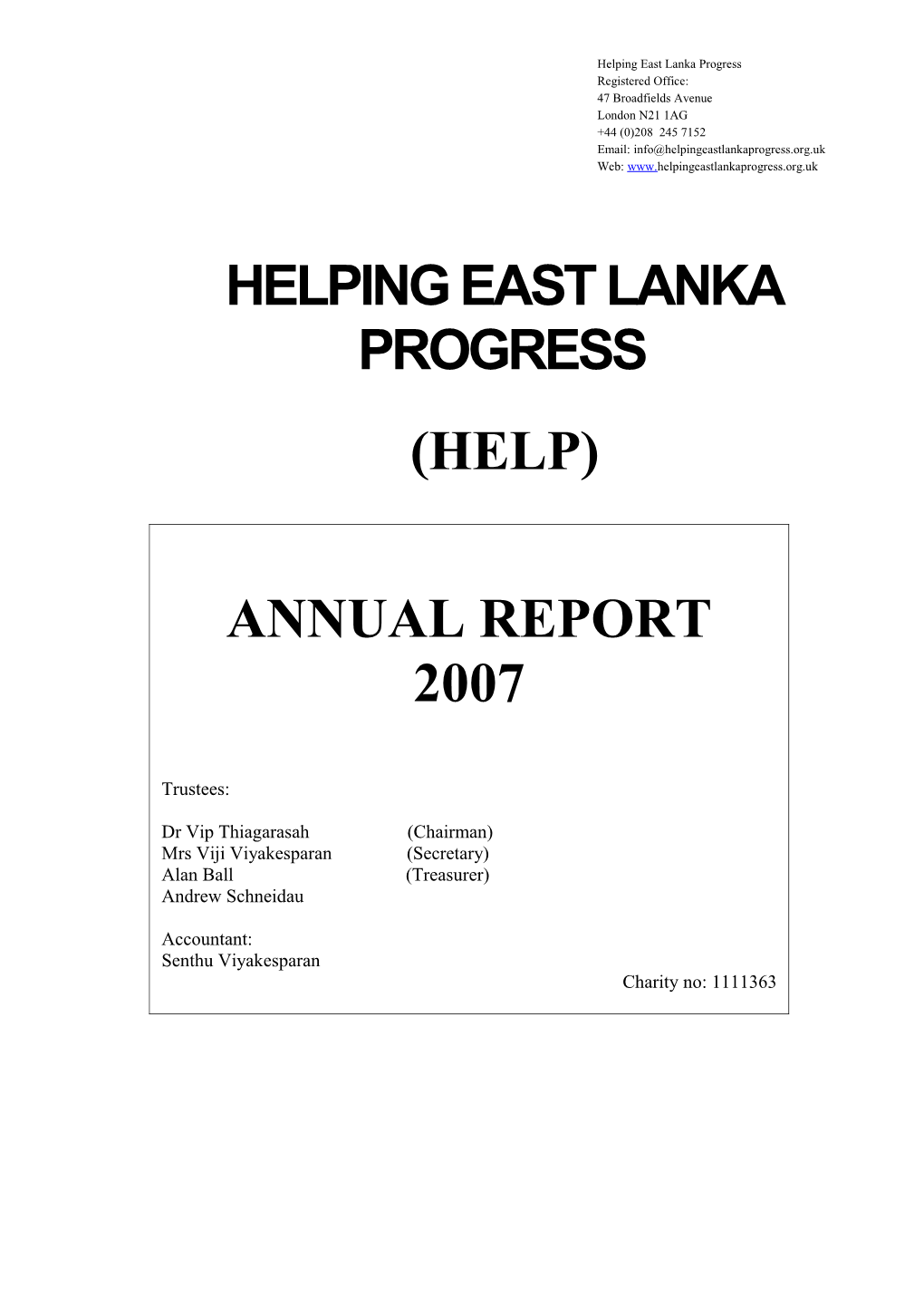 Helping East Lanka Progress