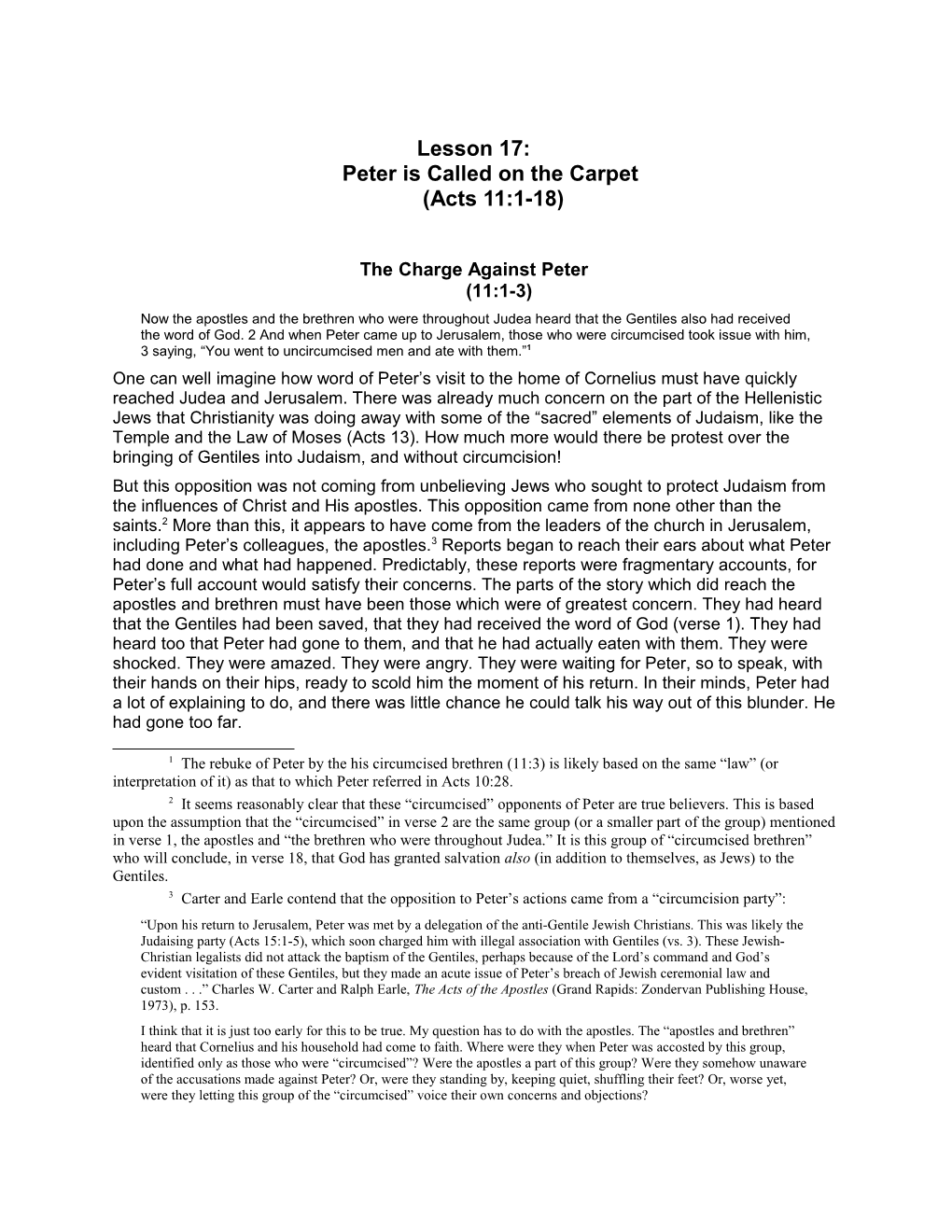 Lesson 17: Peter Is Called on the Carpet