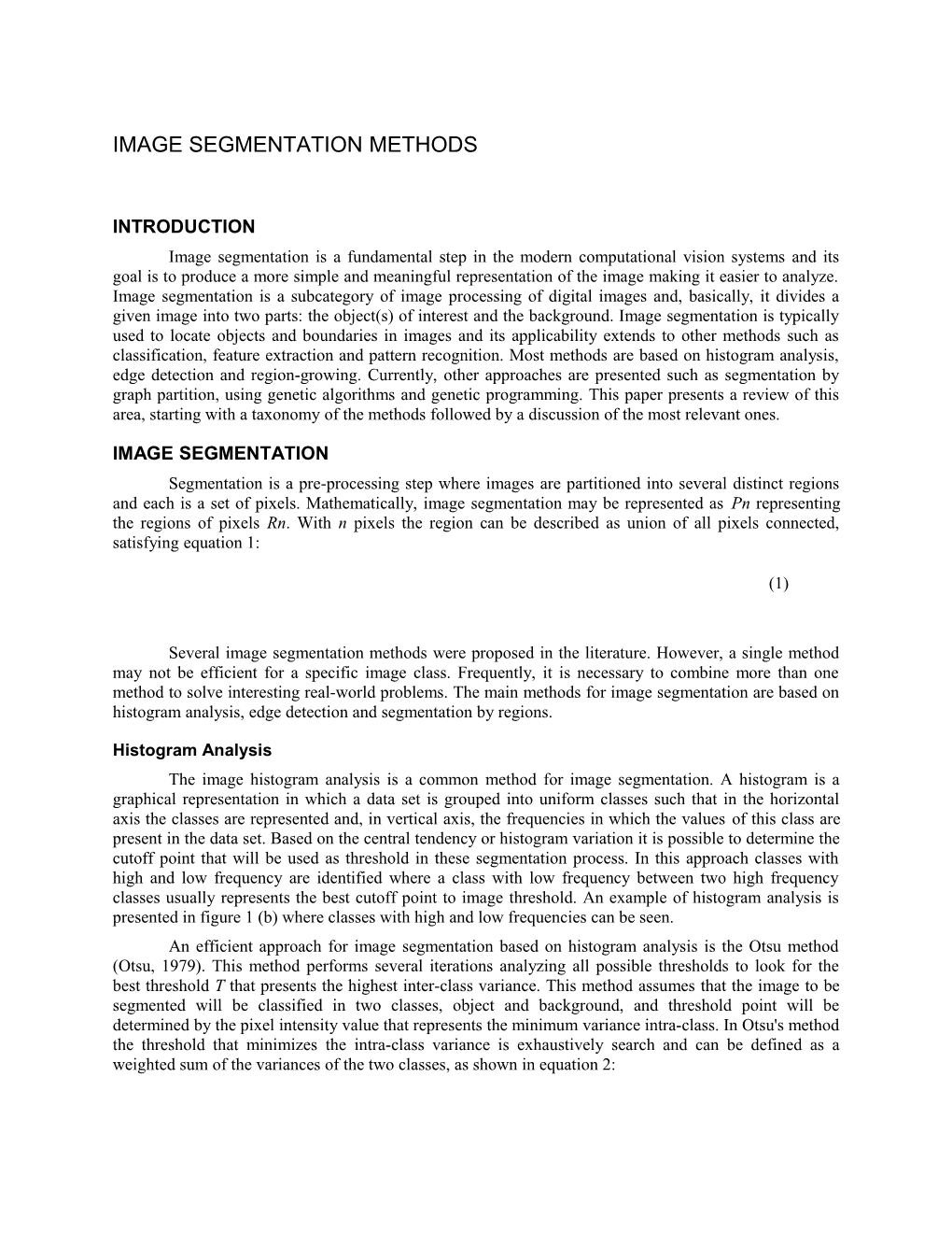 Image Segmentation Methods