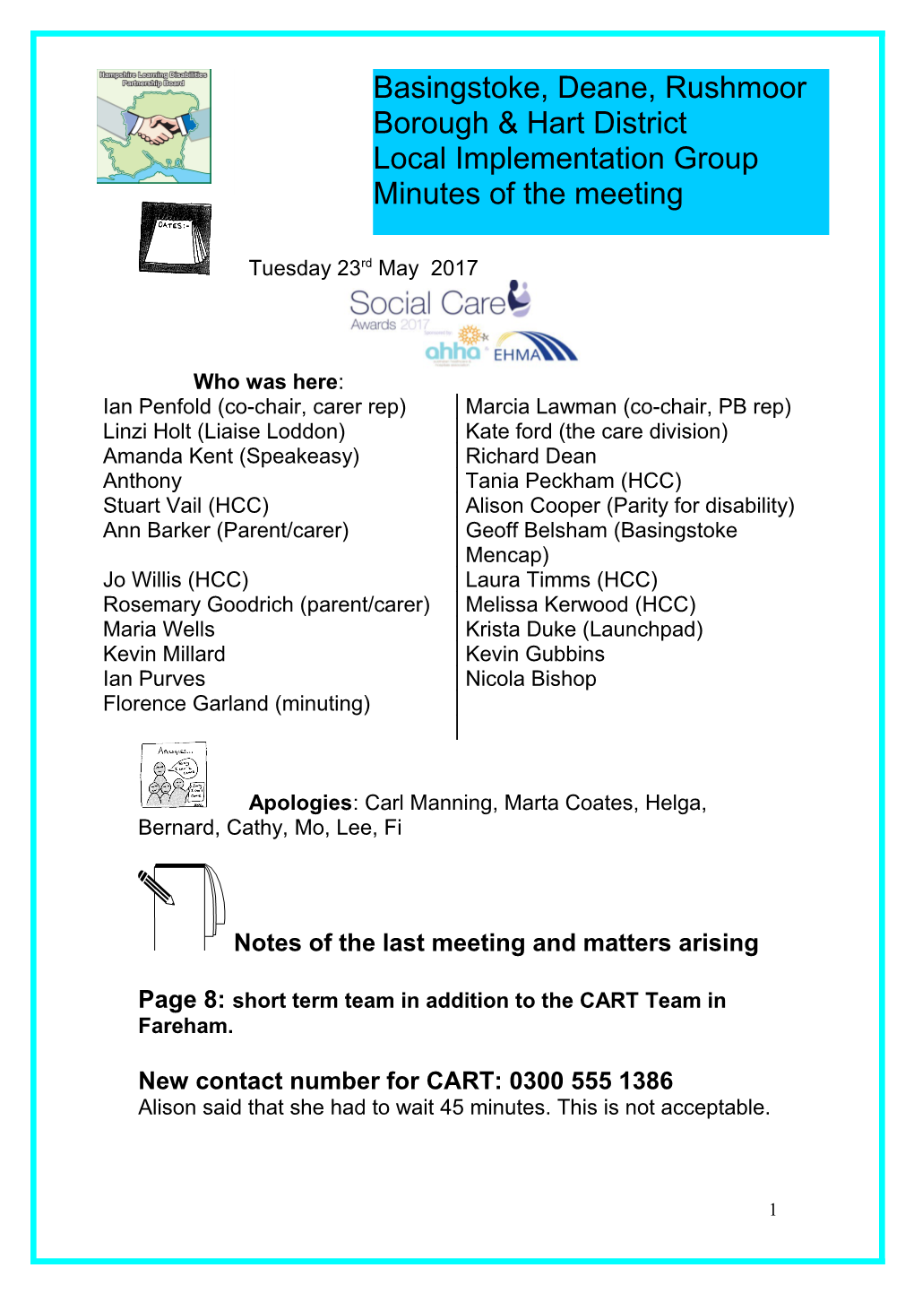 Page 8: Short Term Team in Addition to the CART Team in Fareham