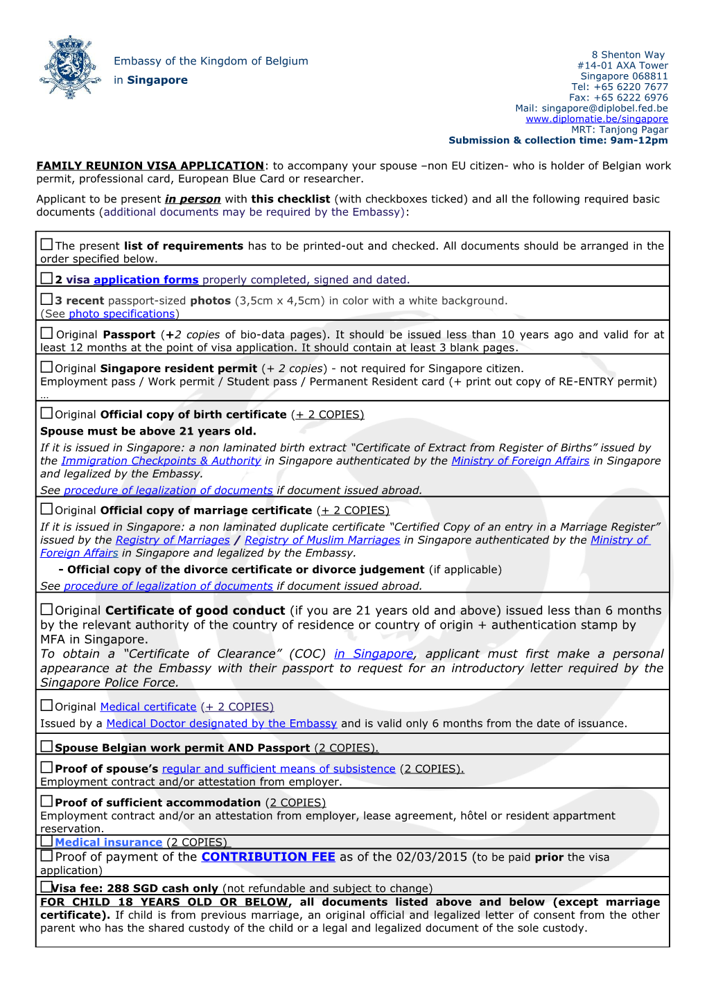 FAMILY REUNION VISA APPLICATION : to Accompany Your Spouse Non EU Citizen- Who Is Holder