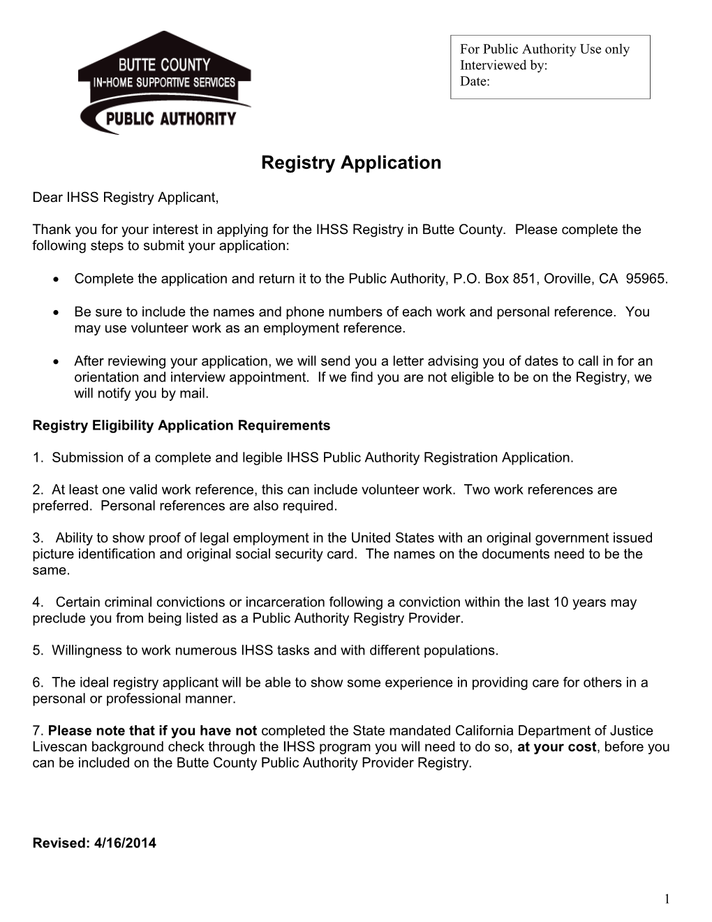 Registry Application