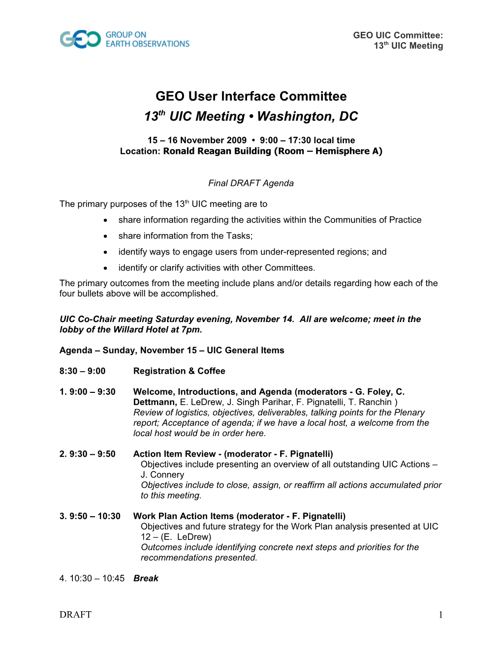 GEO User Interface Committee