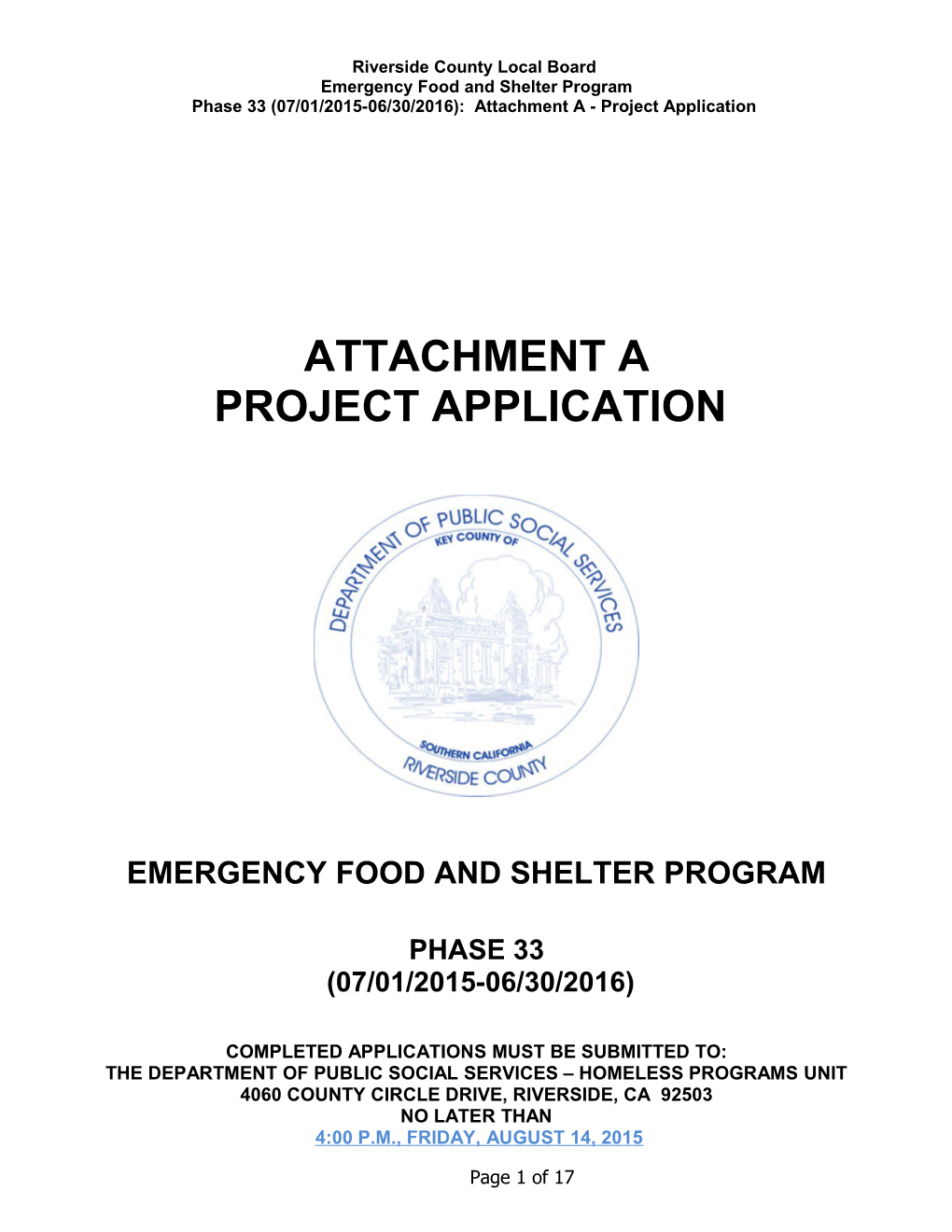 FEMA Emergency Food and Shelter Program