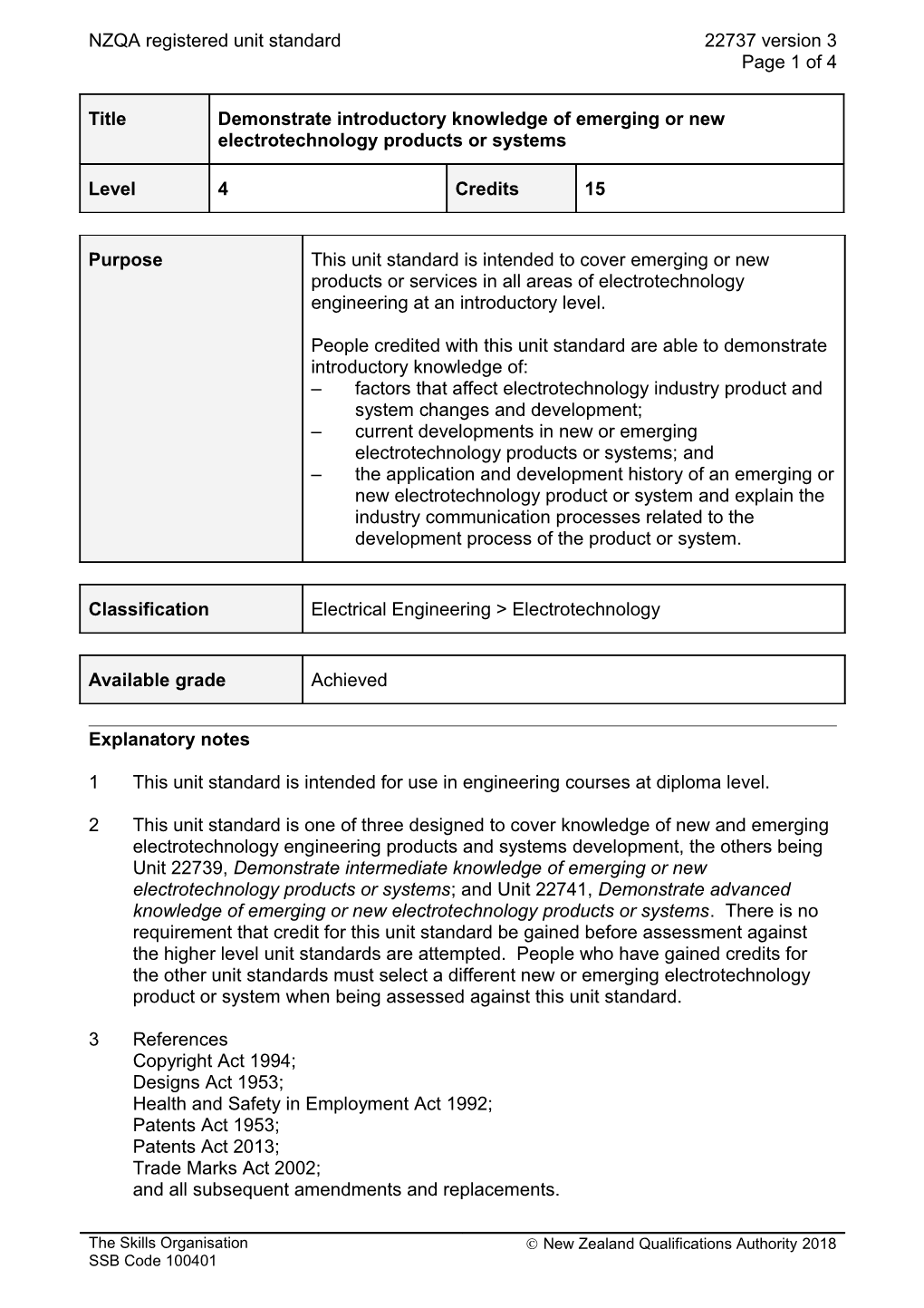 22737 Demonstrate Introductory Knowledge of Emerging Or New Electrotechnology Products