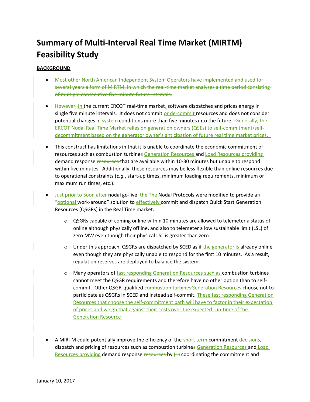 Summary of Multi-Interval Real Time Market (MIRTM) Feasibility Study