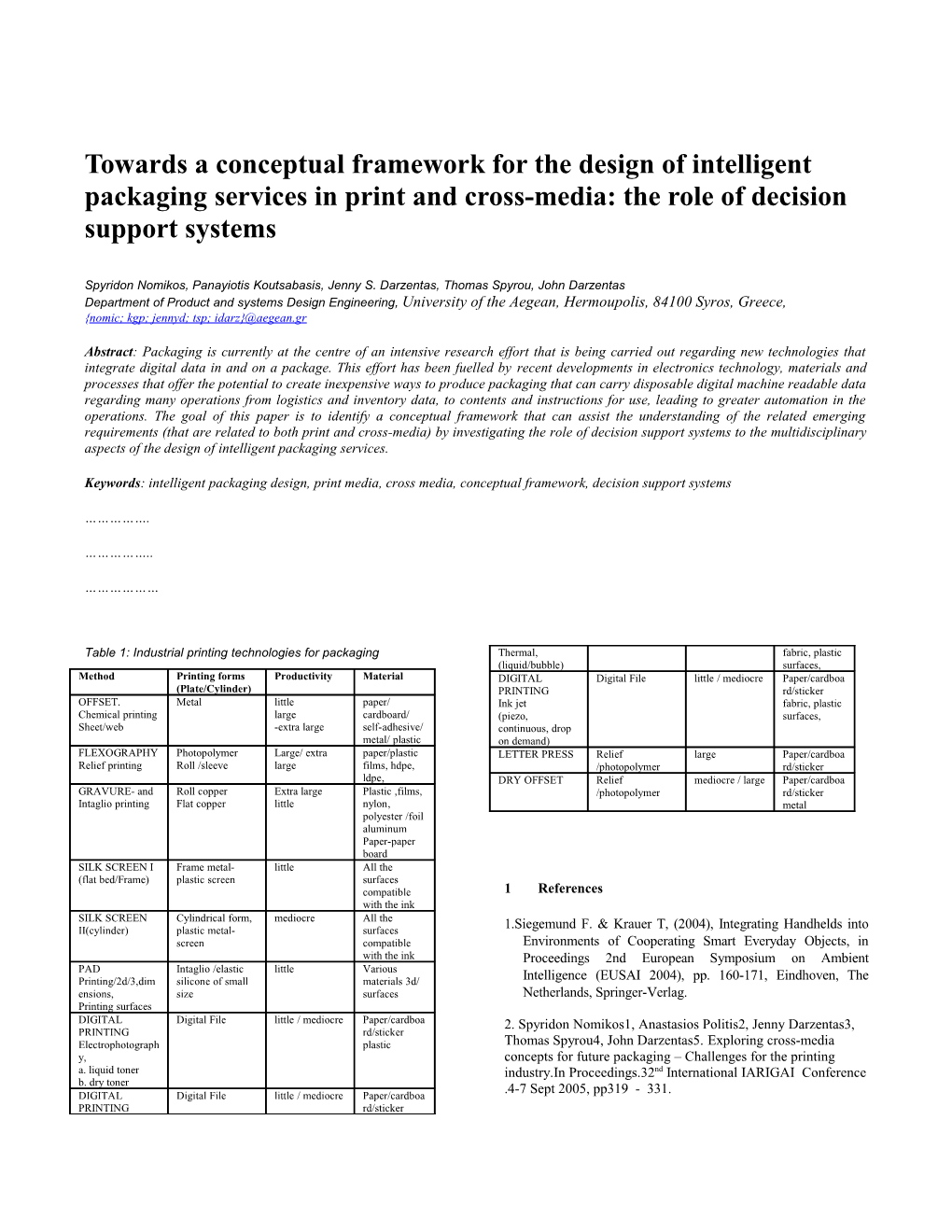Title: Towards a Conceptual Framework for the Design of Smart Packaging Services in Print