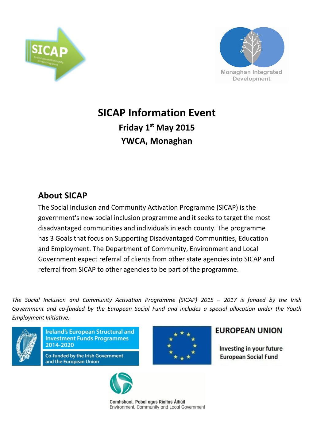 SICAP Information Event