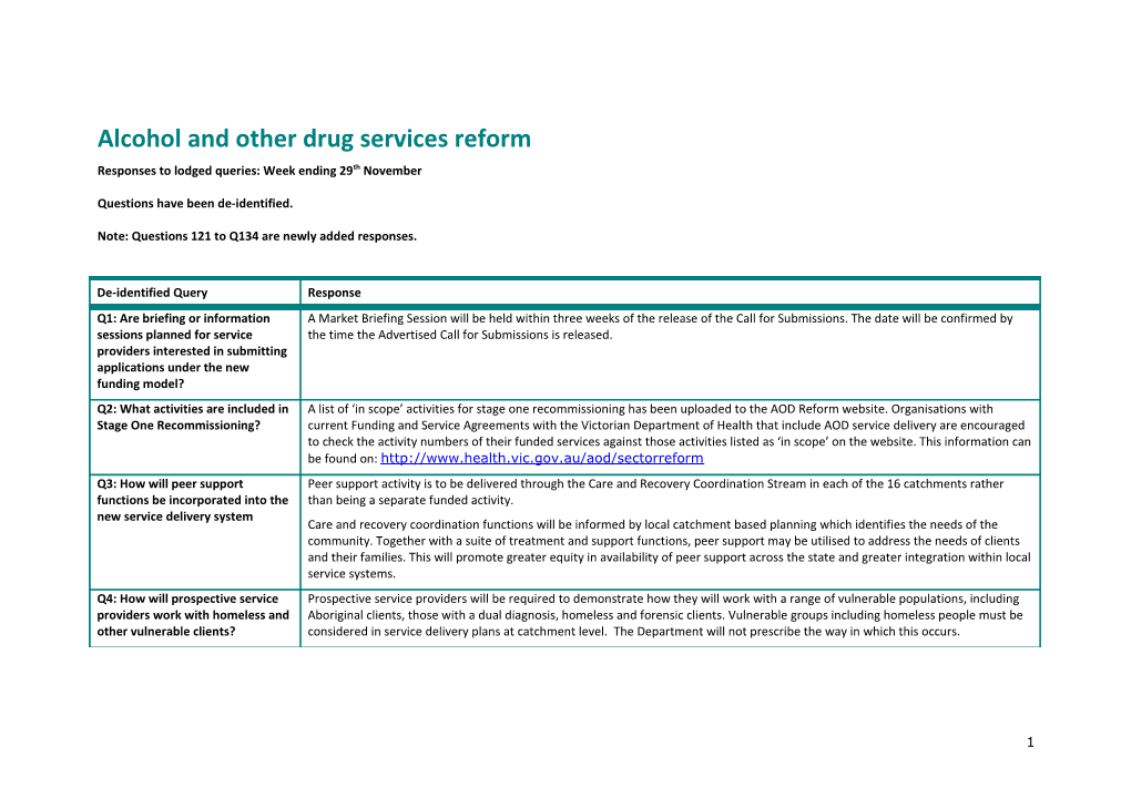 Alcohol and Other Drug Services Reform