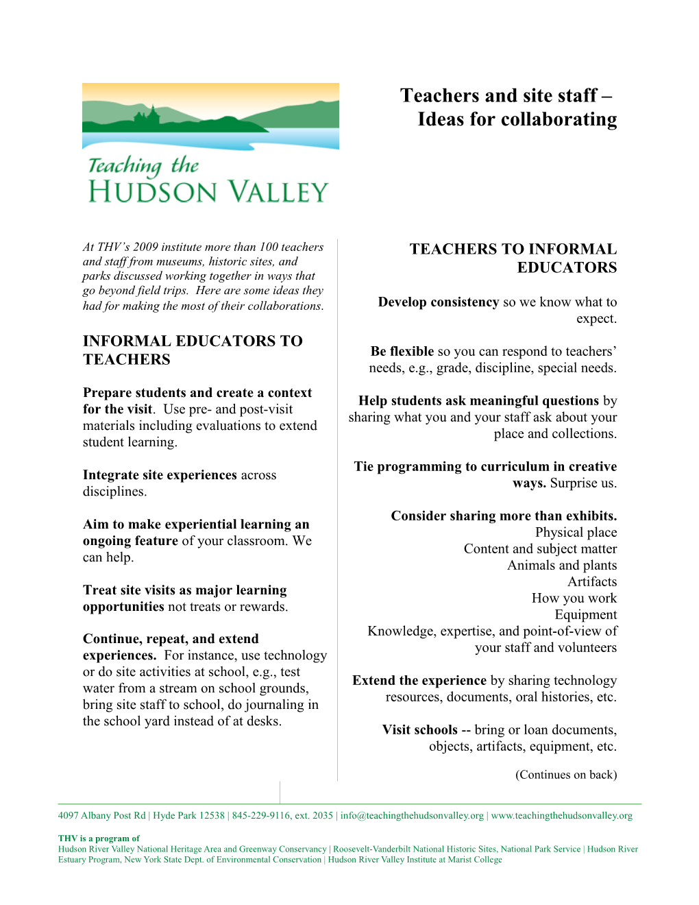 Value Added When Formal and Informal Educators Collaborate