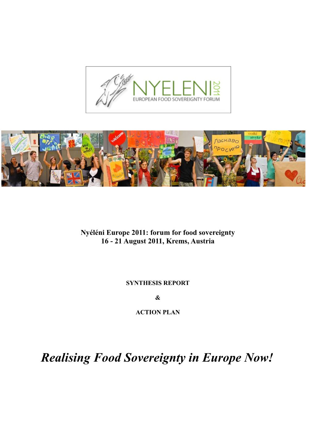 Nyéléni Europe Synthesis Report and Action Plan