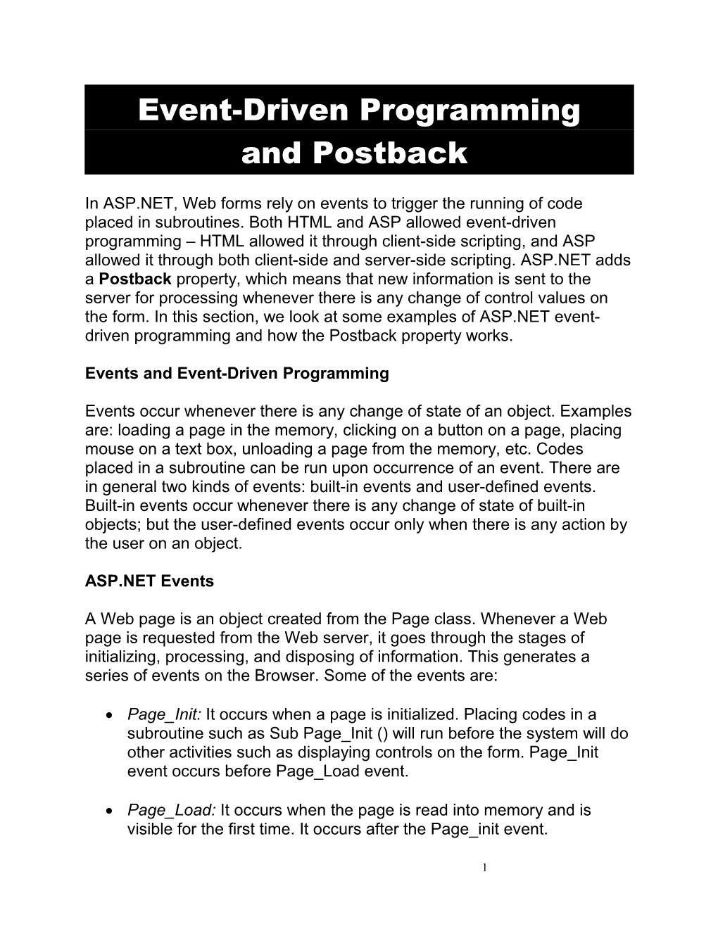 Event-Driven Programming