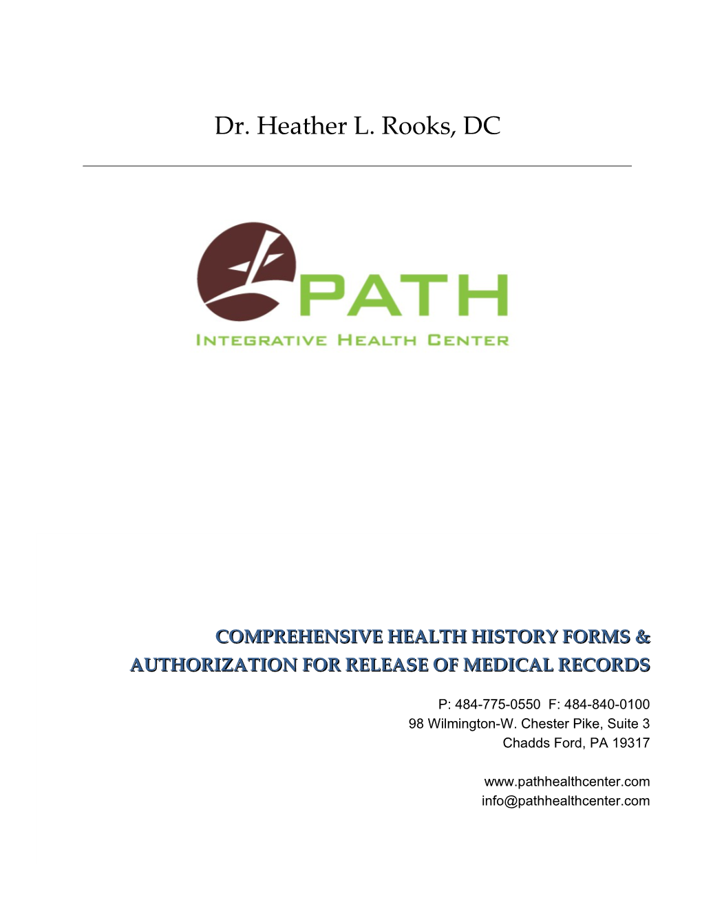FM Health History Form