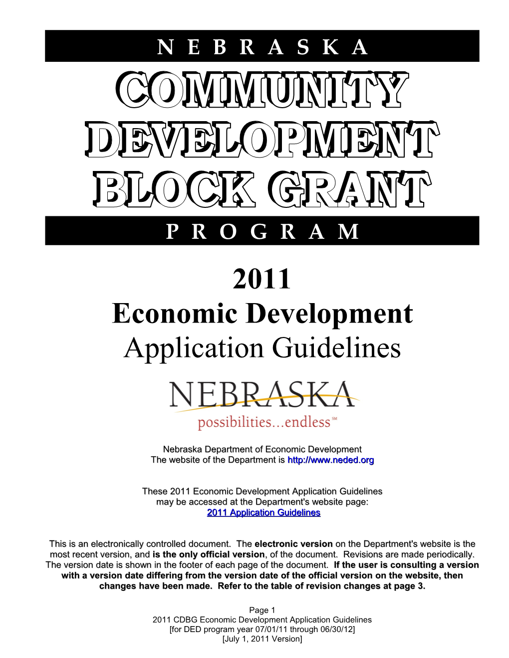 2011 Economic Development Application