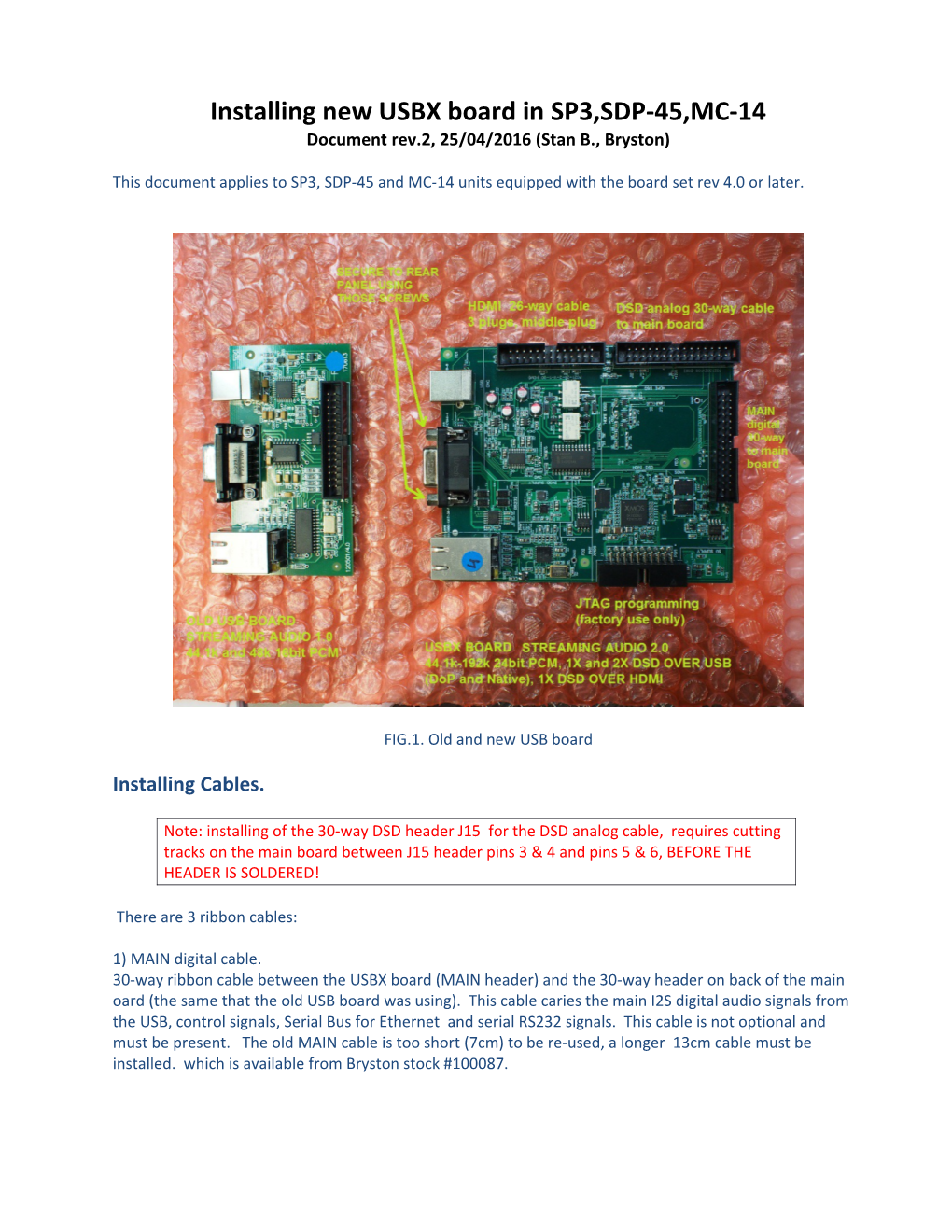 Installing New USBX Board in SP3,SDP-45,MC-14